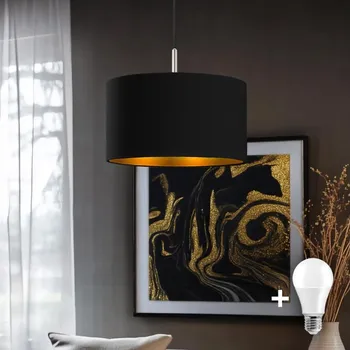 Eglo - LED Lustr na lanku TUNJA 1xE27/60W/230V černá