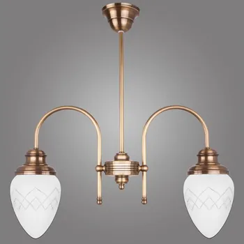 Kemar RI/2/M - Lustr na tyči RINAMA 2xE27/60W/230V mosaz