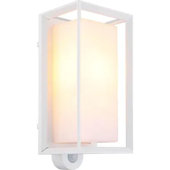 Venkovní osvětlení Globo 31982WS - Venkovní nás. svít. se senzorem LOGANA 1xE27/60W/230V IP44 bílá