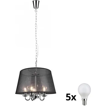 Reality - LED Lustr na řetězu CIMA 5xE14/40W/230V černá