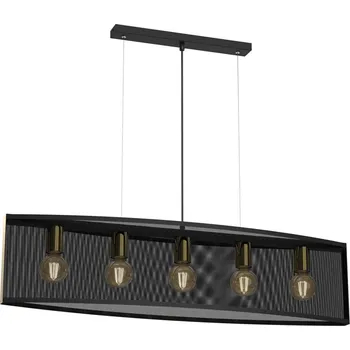 Lustr na lanku KAGA 5xE27/60W/230V černá/zlatá