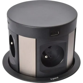 Elektrická zásuvka Legrand 654980 - Zásuvkový sloupek pro desku stolu 4x230V + 2xUSB-A + 2xUSB-C