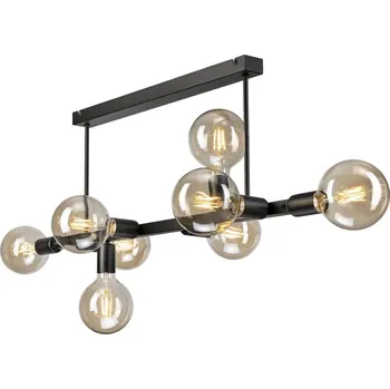 Lustr na tyči ASTRID 8xE27/60W/230V černá