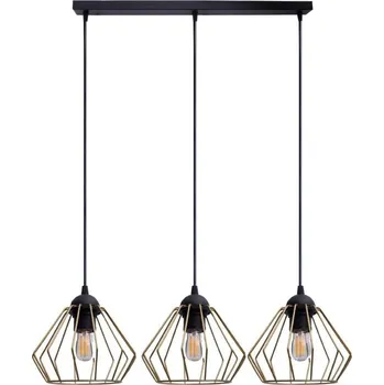 Lustr na lanku CEED GOLD 3xE27/60W/230V černá/zlatá