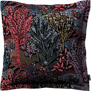Povlak na polštářek Povlak na polštář 45x45 barevné rostliny na černém pozadí
