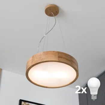 Brilagi - LED Lustr na lanku CARVALHO 2xE27/60W/230V dub pr. 37 cm