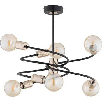 Lustr na tyči DISCO 6xE27/60W/230V černá/zlatá