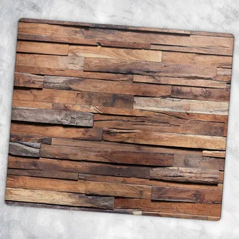 Kuchyňské prkénko Skleněná kuchyňská deska na servírování s grafikou tmavé cihly, prkénko 60x52 cm