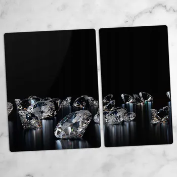 Obraz Stylová a Odolná Skleněná Prkénka Diamantové Drahokamy 40x52 a 30x52