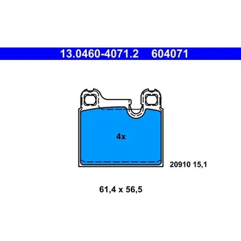 Brzdová destička Sada brzdových destiček, kotoučová brzda ATE 13.0460-4071.2