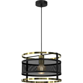 Lustr na lanku RIM 1xE27/60W/230V černá/zlatá
