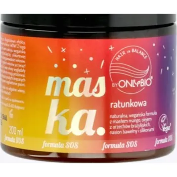 Vlasová regenerace OnlyBio Hair In Balance Záchranná maska pro všechny typy vlasů 200 Ml
