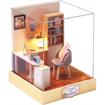 Obraz Kancelářský stůl pro kutily ze dřeva s LED osvětlením