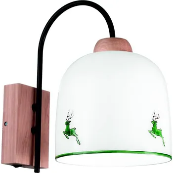 Nástěnné svítidlo Kolarz A1352.61.G.100-Nástěnná lampa NONNA 1xE27/60W/230V jeleni dub/bílá/zelená
