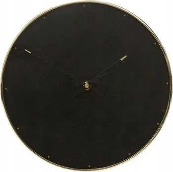 Hodiny Hübsch TIME Kovové Nástěnné Hodiny 28 cm Černé / Mosazný Rám