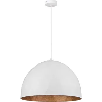 Lustr na lanku DIAMENT 1xE27/60W/230V pr. 50 cm bílá/měděná