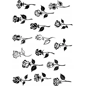 Tetování Dočasné tetování černé růže růžičky, květiny A4