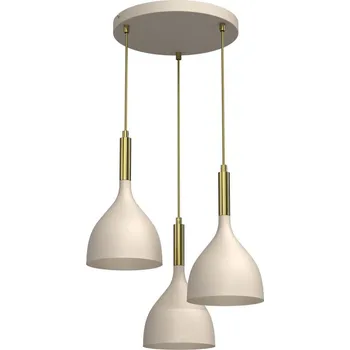 Lustr na lanku NOAK 3xE27/15W/230V béžová/zlatá