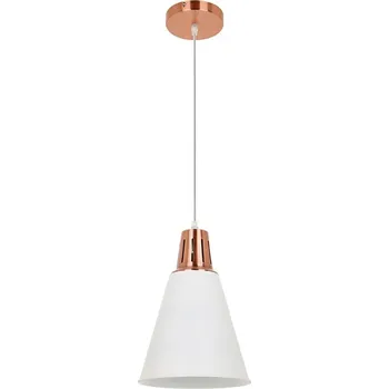 Klausen KL 6237 - Lustr na lanku SHADE 1xE27/15W/230V měděná/bílá