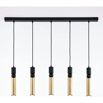 Jupiter 2012 - Lustr na lanku ALAS 5xGU10/10W/230V černá/zlatá