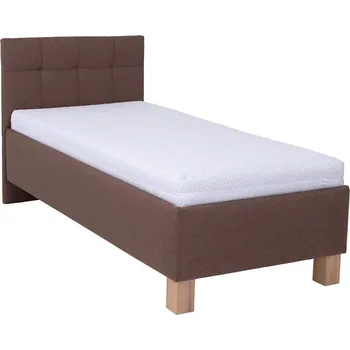 Postel Čalouněná postel s matrací a úložným prostorem MARIA ONE 90x200 cm hnědá