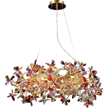 Křišťálový lustr na lanku 16xG9/40W/230V pestrobarevná