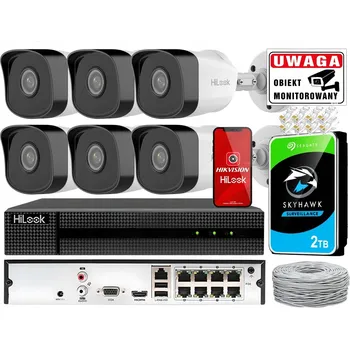 Bezpečnostní kamera SADA IP PoE MONITORINGU HIKVISION - 6 KAMER 5MPX - DISK 2TB