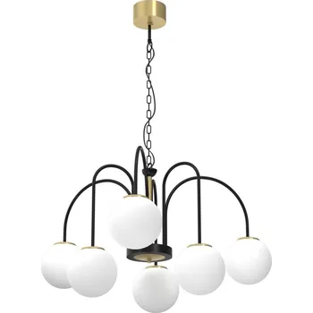 Lustr na řetězu CAMBRIDGE 6xE14/60W/230V černá/mosaz