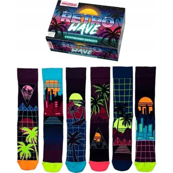 Pánské ponožky United Oddsocks Ponožky RETRO WAVE, vícebarevné, univerzální velikost