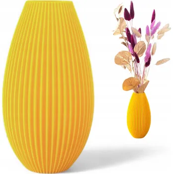 Váza Nerozbitná váza žlutá 20 cm skandinávský styl Moderní váza na umělé květy