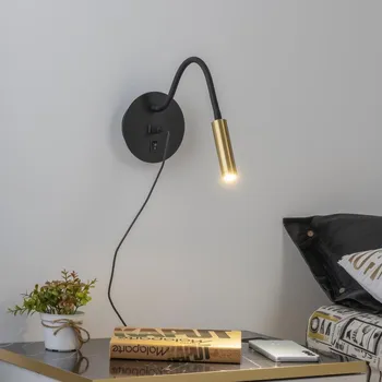 Nástěnné svítidlo Brilagi -LED Flexibilní nástěnná lampa s USB portem MAYA LED/3W/230V černá/zlatá