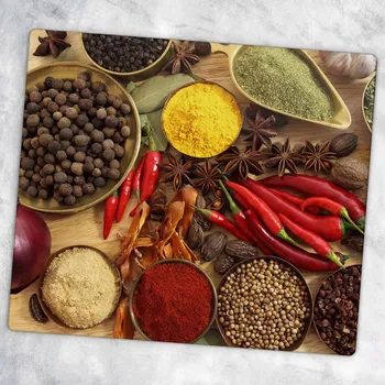 Kuchyňské prkénko Tvrzené Multifunkční Dekorativní Skleněné Prkénko na Krájení Zeleniny a Koření 60x52 cm