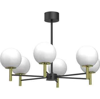 Lustr na tyči AWINION 6xE27/15W/230V bílá/zlatá/černá