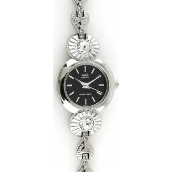 Hodinky Dámské módní hodinky Q&Q W02Q.10719.B - kovové pouzdro - černý ciferník