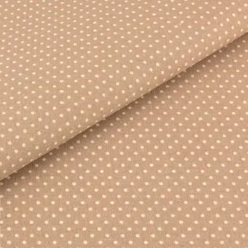 Béžový puntík bavlna č.36 cena za 1 metr Český výrobce
