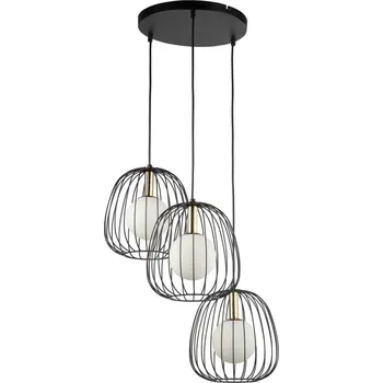 Lustr na lanku BELL 3xG9/12W/230V černá/zlatá