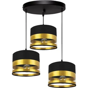 Lustr na lanku MILO 3xE27/60W/230V zlatá/černá