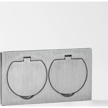 Venkovní osvětlení Brilagi - Venkovní vestavná podlahová dvojzásuvka IP55 stříbrná obdélníkový