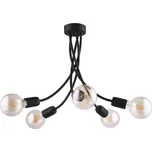 Jupiter 1640 - Lustr na tyči LUCE 5xE27/60W/230V černá