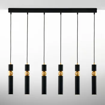 Jupiter 2005 - Lustr na lanku ALAS 6xGU10/10W/230V černá/zlatá