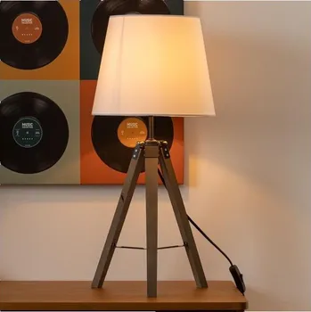 Lampička Atmosphera - Stolní lampa RUNO 1xE27/25W/230V dřevo/bílá