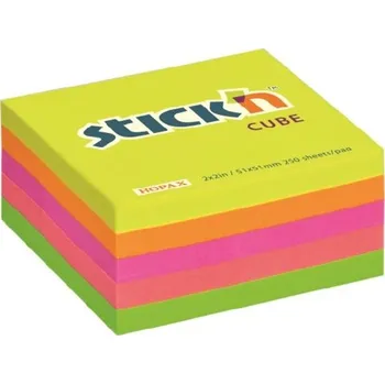 Samolepící bloček Stick’n by Hopax Bloček Hopax, 51 x 51 mm, mix neonových barev