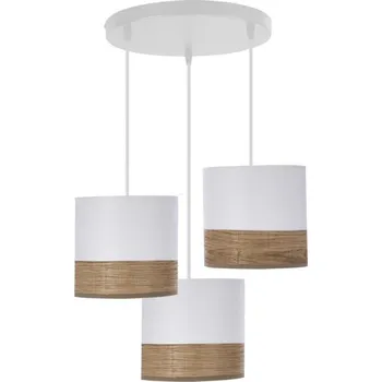 Lustr na lanku BIANCO 3xE27/40W/230V bílá/hnědá