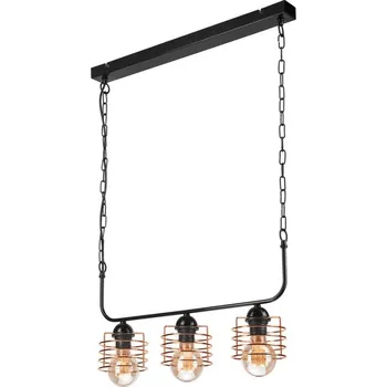 Lustr na řetězu MORGAN 3xE27/60W/230V černá/měděná