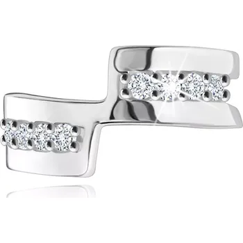 Prsten Prsten ze stříbra 925 – přerušená linie, třpytivé zirkony - Velikost: 52