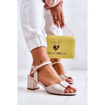 Dámské sandále semišové sandály na podpatku Lorisa Barva: Béžová, Velikost: 36