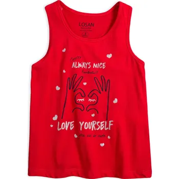Dívčí tričko Dívčí tílko LOSAN LOVE YOURSELF červené Velikost: 128