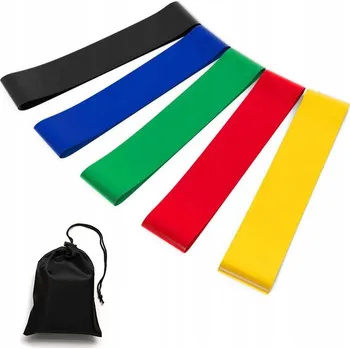 Gumy a popruhy posilovací gumy na cvičení fitness a jógy, sada 5 kusů