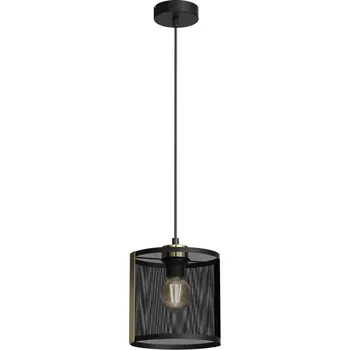 Lustr na lanku KAGA 1xE27/60W/230V černá/zlatá