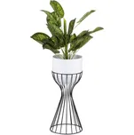 Kovový květináč LOFT 46x20 cm černá/bílá